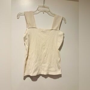 ELISA CAVATELLI Cream Tank Top, Size Medium